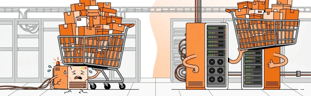 Сервер интернет-магазина — слабый хостинг не справляется с нагрузкой каталога